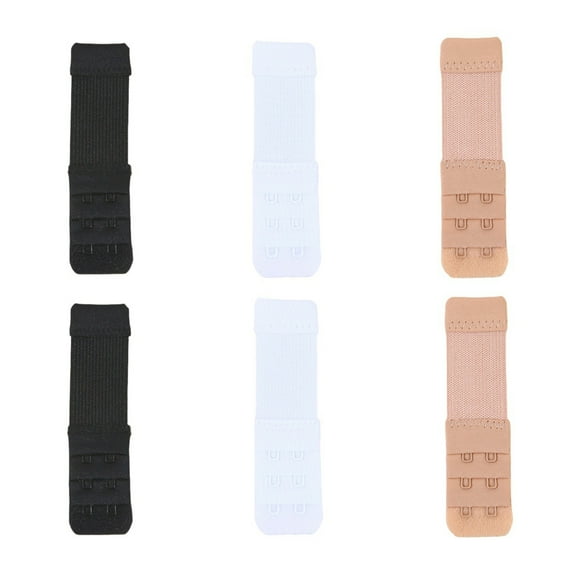 6Pcs Adjustable Bra Extender Clip Soft Elastic 3 Rows 2 Hooks Bra Extension Straps for More Support and Comfortable