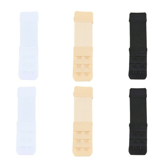 6Pcs Adjustable Bra Extender Clip Soft Elastic 3 Rows 2 Hooks Bra Extension Straps for More Support and Comfortable