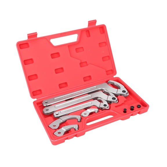 6Pcs Adjustable C Pin Spanner Hook Wrench Tool Set Spanner Nut Wrench with Changeable Round Head for Bike Motorcycle