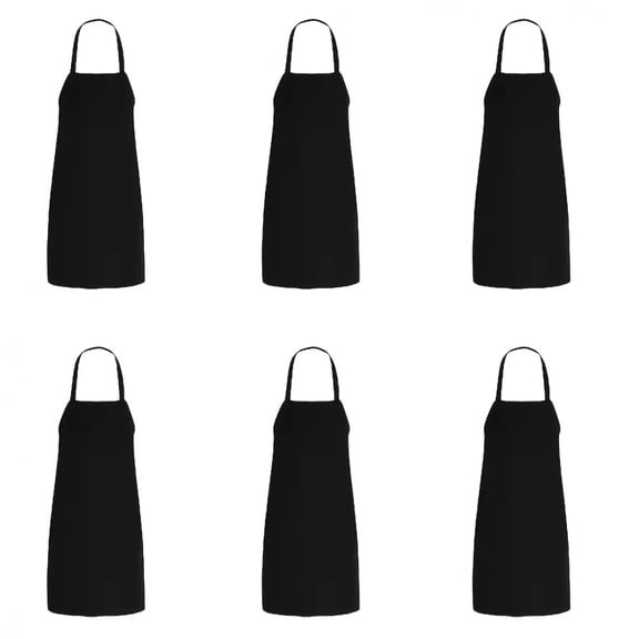6Pcs Adjustable Polyester Aprons Unisex Sublimation Blank Solid Color Apron Set with Pockets for Cooking BBQ Chef Waiter Hairdressing Patio Use