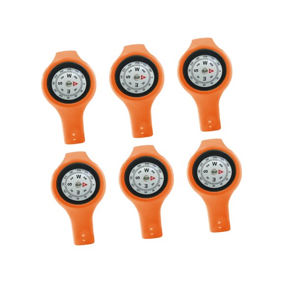 6Pcs Adjustable Strap Wearable Compasses Clear Display Outdoor Compasses Watches For Students Travelers Hiker Enduring