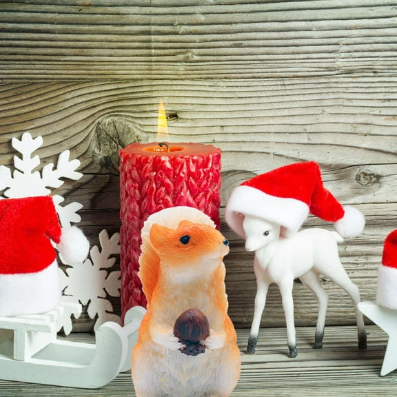 6Pcs Adorable Simulated Squirrels Lovely Squirrel Ornament Christmas (Orange)