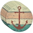6Pcs Anchor Pattern Placemats 15x15 Round Table Mats NonSlip Washable