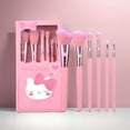 thumbnail image 1 of 6Pcs Anime Hello Kitty Cartoon Makeup Brush Set, Y2K Fashion Wooden Brushes for Eyeshadow & Powder, Perfect Gift, 1 of 6