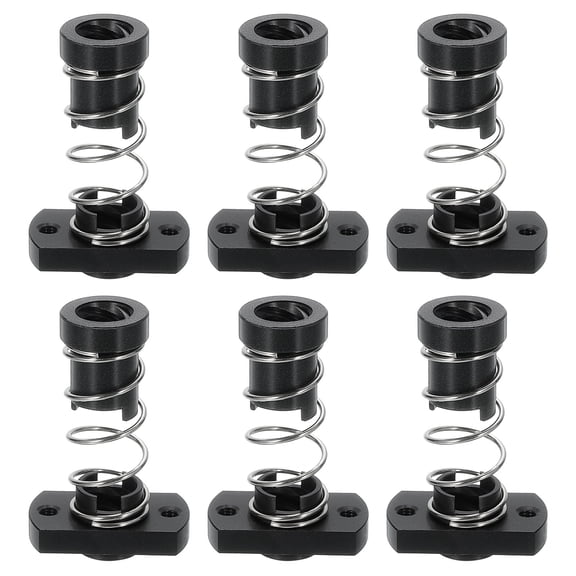 6Pcs Anti Backlash Spring Loaded Nut(2mm Pitch, 4 Start, 8mm 2-M3 Holes)