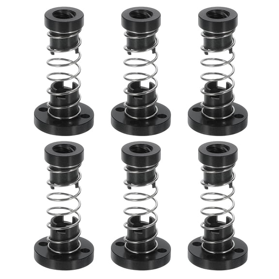 Uxcell 6Pcs Anti Backlash Spring Loaded Nut(2mm Pitch, 4 Start, 8mm, 3.5mm Hole)