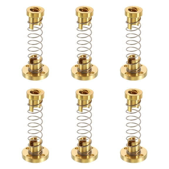 Uxcell 6Pcs Anti Backlash Spring Loaded Nut(2mm Pitch, 4 Start, 8mm, 3.5mm Holes)