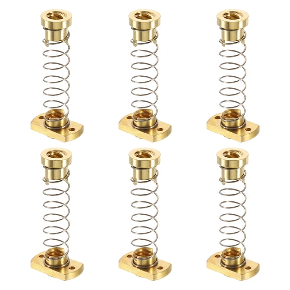 6Pcs Anti Backlash Spring Loaded Nut(2mm Pitch, 4 Start, 8mm M3 Holes)