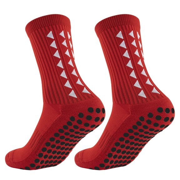 6Pcs Anti Slip Grip Mid Calf Soccer Socks, Cushioned Breathable Football Sports Training Socks for Men
