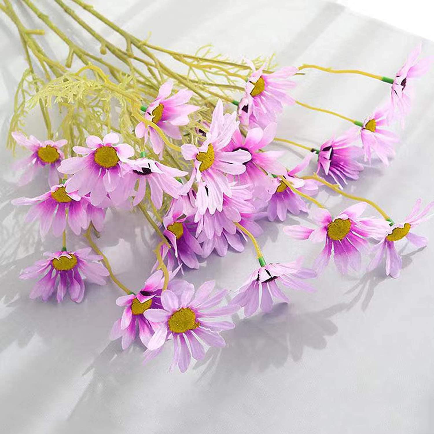 WULIU Artificial Daisies Flowers Artificial Flower Sweet Fake Silk