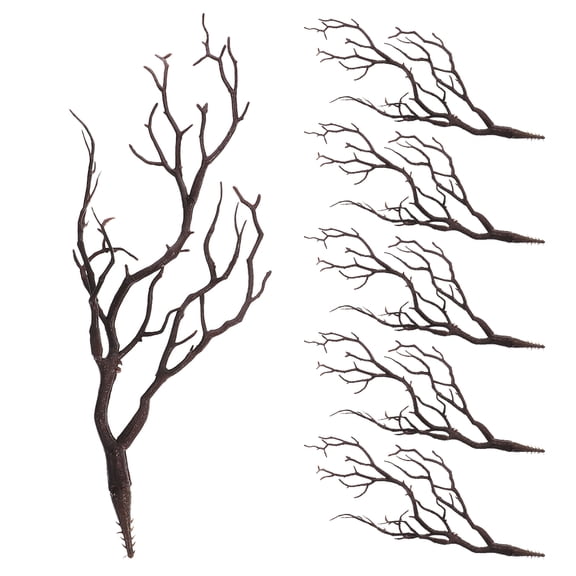 Supvox Fake Dry Branch Decors Brown Plastic Unique Coral Shape for Storage 6Pcs