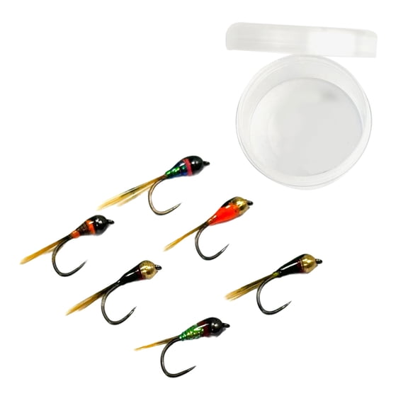 6Pcs Artificial Fast Sinking Beads Fishing Fly Ice Fishing Lures Metal Bead Head Jigs for Trout Winter Fishing