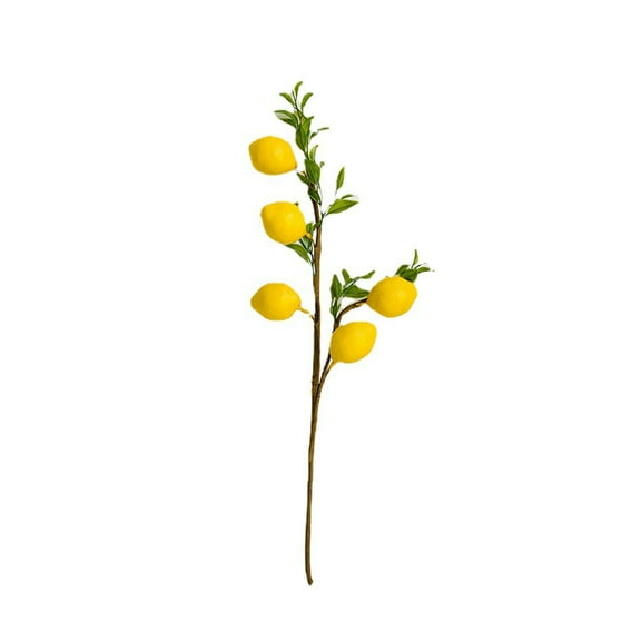 6Pcs Artificial Flower Lemon Branches, 20" Yellow Fake Lemon Fruit Decorations Branches for Home Table Centerpiece Decoration