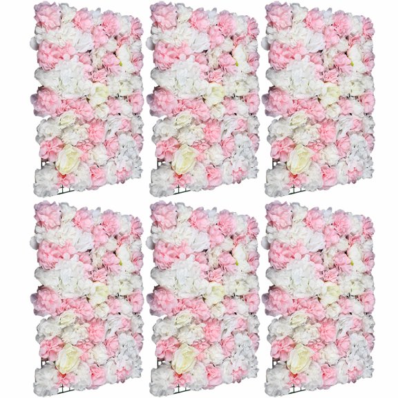 6Pcs Artificial Flower Wall Hydrangea Panel Bouquet Wedding Party Home Decor