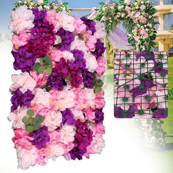 6Pcs Artificial Flower Wall Panel Indoor Outdoor Flower Wall Panel for Wedding Decor
