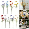 thumbnail image 1 of 6Pcs Artificial Flowers, 6Pcs Sky Blue Daisies, Uv-Protected, Outdoor Artificial Wildflowers with Stems, Artificial Green Shrubs, Suitable for Wedding Decorations, Home and Garden Decorations., 1 of 9