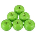 thumbnail image 1 of 6Pcs Artificial Fruit, Green Fake Apples Fake Fruit Lifelike Apples Table Kitchen Decor, 1 of 6