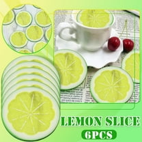 6Pcs Artificial Green Lemon Slices, Realistic Fake Fruit For Decoration, Wedding Centerpiece