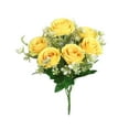 thumbnail image 1 of 6Pcs Artificial Roses, Silk Flowers Fake Roses Realistic Bouquet Long Stem For Mother'S Day Gift, Home Hall Party Wedding Decorations (Yellow), 1 of 6