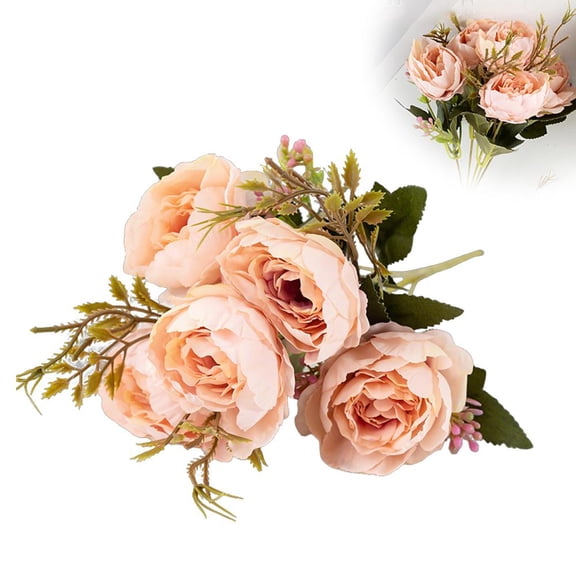 6Pcs Artificial Silk Peony Flowers, Realistic Fake Floral Bunches for Centerpieces, Spring Home Wedding Party Decor, Mother's Day Easter Gift