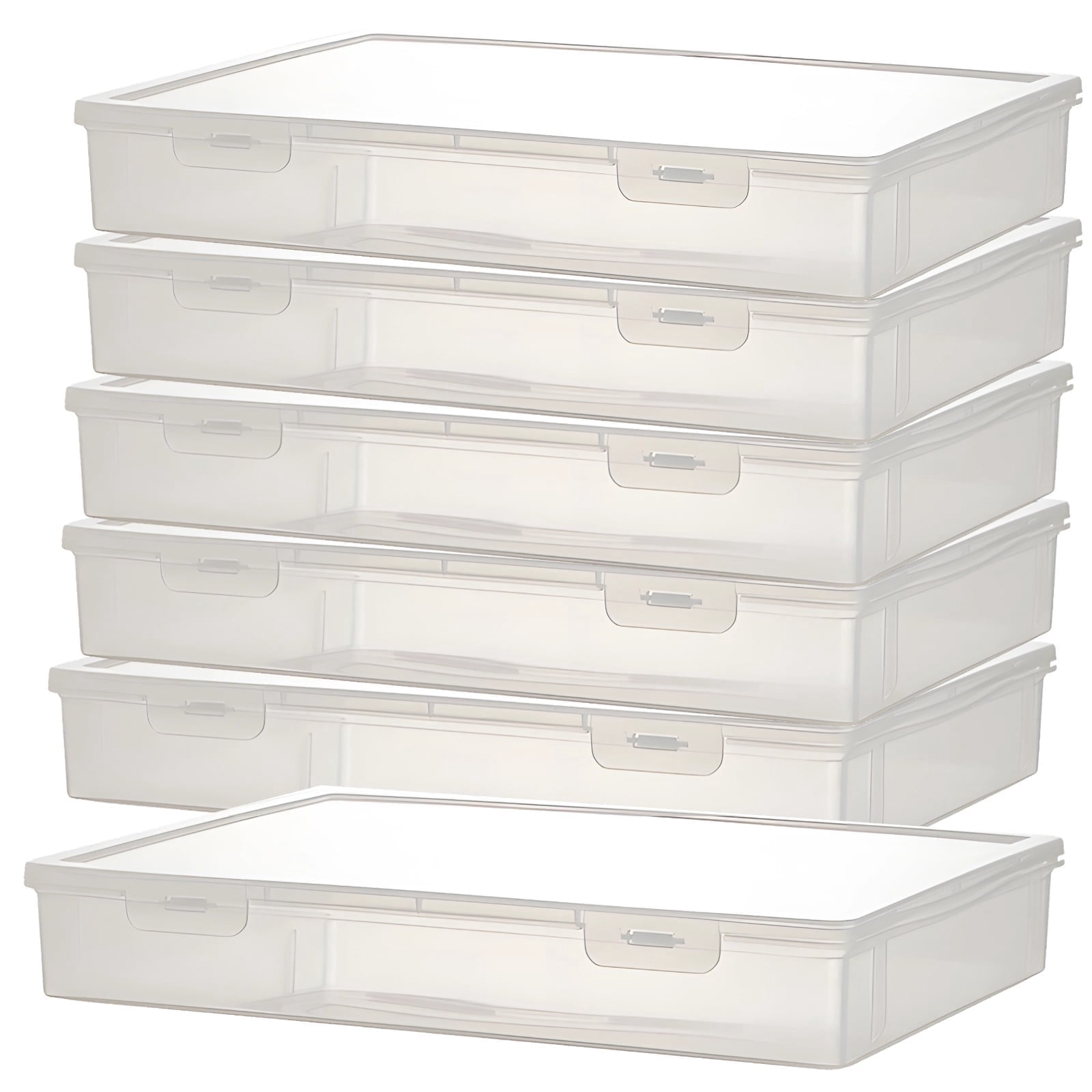 6Pcs Arts and Crafts Organizer Storage, Books Storage Boxes, Plastic Storage Containers with Lids for Crafts, Long-lasting Transparent Craft Organizers and Storage Box, Ideal for Beads and Stationery