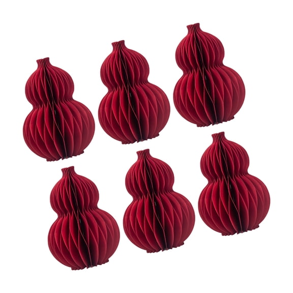 6Pcs Assorted Size Gourd Paper Light for Chinese New Year Decorations Stylish Home and Party Decorations
