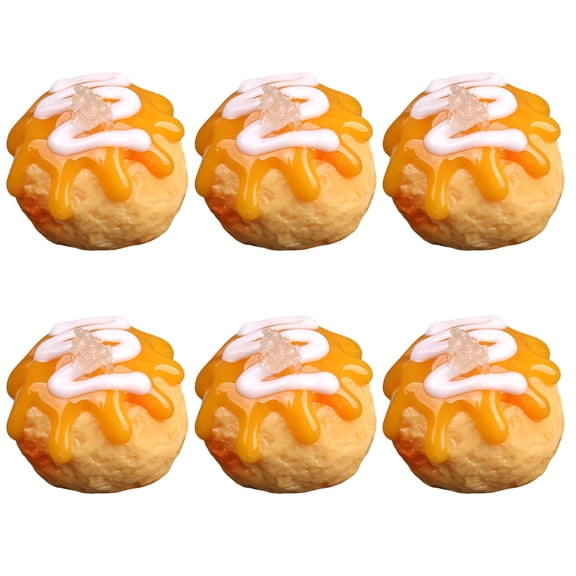 6Pcs Atificial Takoyaki Models Simulation Grilled Rounds Models Photography Props for Kitchen Decoration Display
