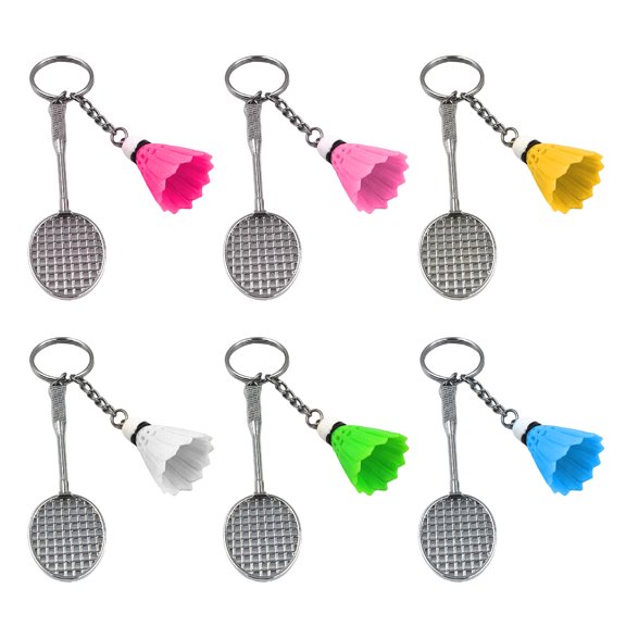 6Pcs Badminton Pendant Keyring Badminton Key Holder Keychain Decoration Accessories for Bag Charm Keychain Pendant