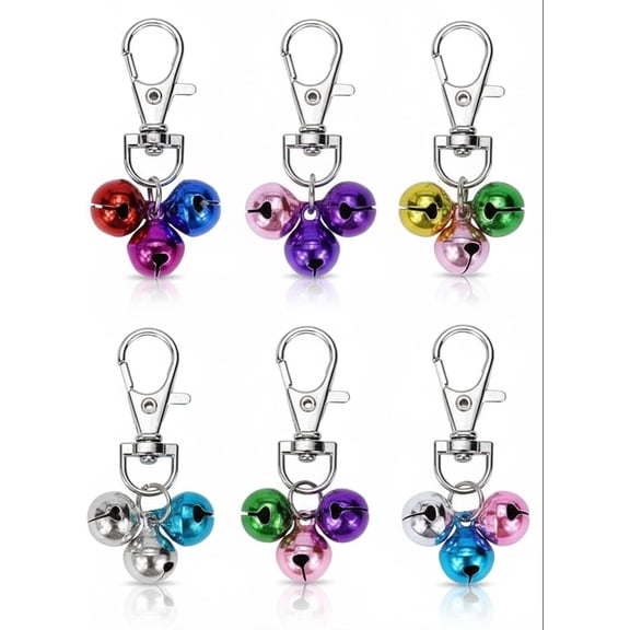 6Pcs Bag charm,Dog Cat Collar Bells,Safety Dog Cat Puppy Collar Bells Buckle Hanging Pendant Decor Pet Supplies(Random colors)