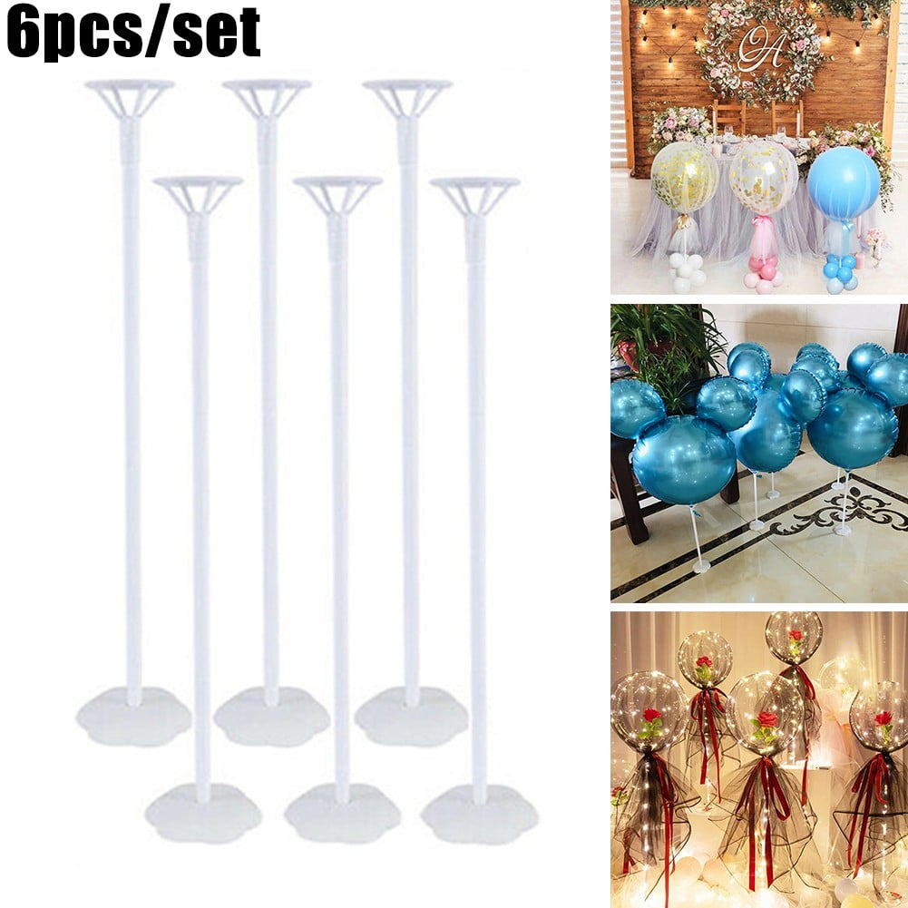 6Pcs Balloon Stand Kits for Table Balloon Sticks with Base Desktop