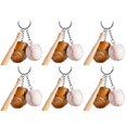 thumbnail image 1 of 6Pcs Baseball Keyring Key Holder with Baseball Bag Glove Pendant for Bag Charm, 1 of 10