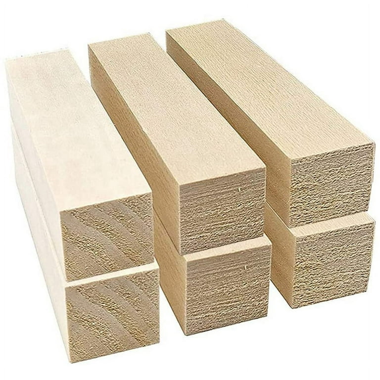 6pcs Basswood Carving Blocks for Wood Beginners Carving Hobby Kit DIY Carving Wood, Size: 10, Brown
