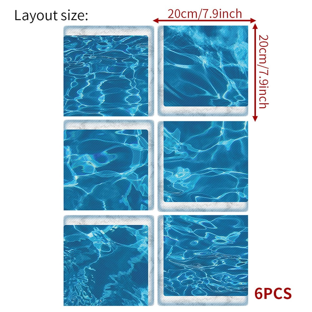 6Pcs Bathroom Bathtub Bottom PVC Frosted Stickers Decorative Wall
