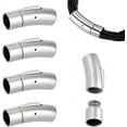 thumbnail image 1 of 6Pcs Bayonet Clasps Stainless Steel Push Clasps Buckle Column Bayonet Necklace Clasps with Push Button Cord End Clasps Bayonet, 1 of 6