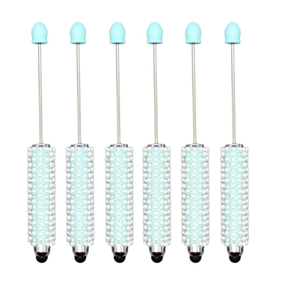 6Pcs Beadable Ballpoint Pen Touching Screen Pen with Ballpoint Pen Smooth to Write for Adult