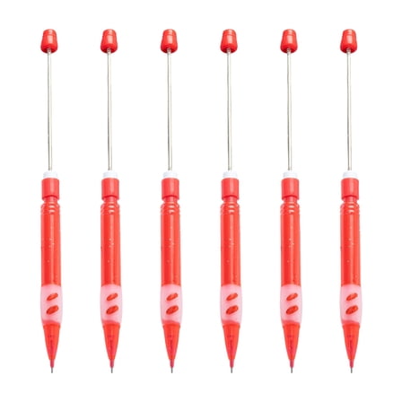 6Pcs Beadable Drawing Automatic Pencil 0.5mm Beadable Drawing Mechanical Pencil