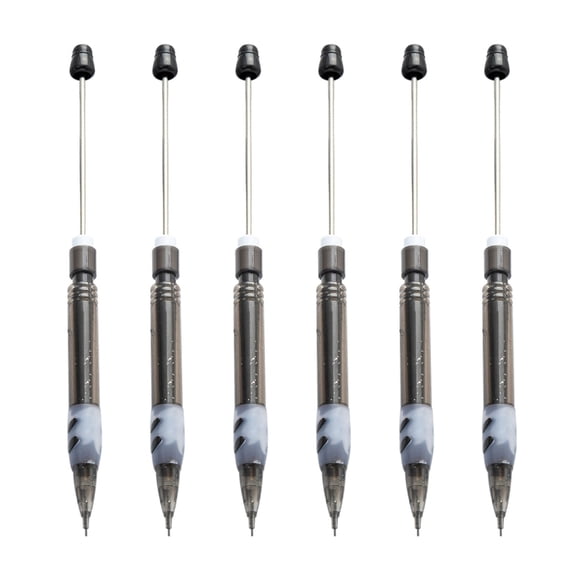 6Pcs Beadable Mechanical Pencil Set 0.5mm Drawing Automatic Pencil Beadable Automatic Pencil for Student Writing Drawing