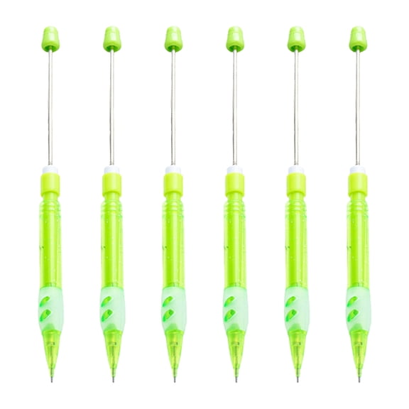 6Pcs Beadable Mechanical Pencil Set 0.5mm Drawing Automatic Pencil Beadable Automatic Pencil for Student Writing Drawing