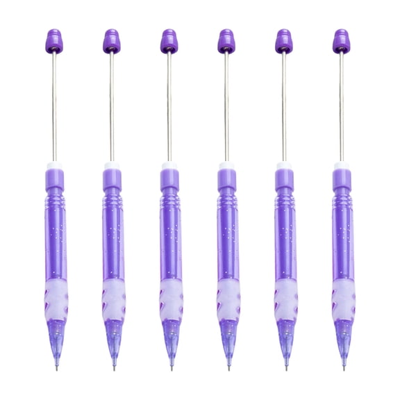 6Pcs Beadable Mechanical Pencil Set 0.5mm Drawing Automatic Pencil Beadable Automatic Pencil for Student Writing Drawing