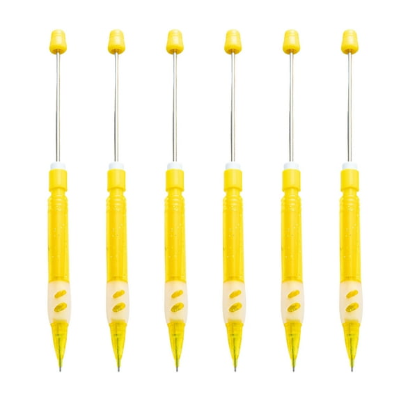 6Pcs Beadable Mechanical Pencils 0.5mm Beadable Automatic Pencil For Sketching Writing Drawing Automatic Drafting Pencil