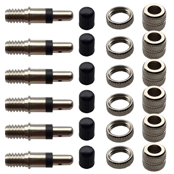 6Pcs Bike Replacement Cores Valves Stem Replacement Bike Removal Tool Valves Cores Bike Cores Valves Repair Tool Set