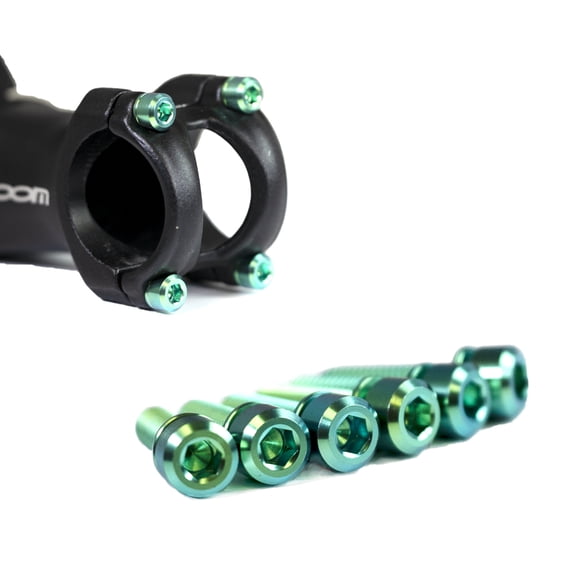 6Pcs Bike Stem Bolt Titanium Alloy Hex Tapered with Washers M5x18mm