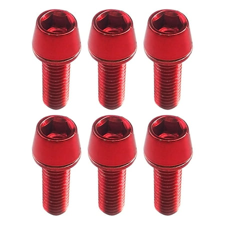 6Pcs Bike Stem Screws Bolts Disc Brake Screw for Accessories Red