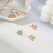 6Pcs Bird Charm Plant Dangle Charms for Jewelry Making Handmade Craft