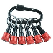 6Pcs Bit Holder Key Chain 1/4inch Portable Drill Holder Carabiner Hook Hex Shank