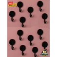 thumbnail image 1 of 6Pcs Black Self-Adhesive Wall Hooks No Damage Strong Door Hooks For Clothes, 1 of 6