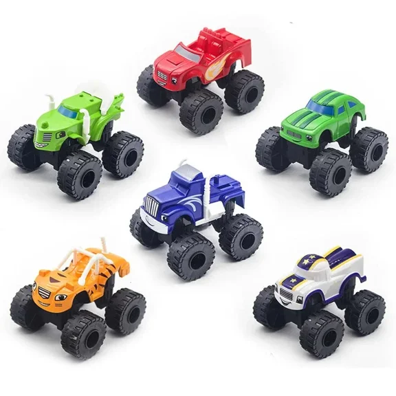 6Pcs Blaze Monster Racing Car Diecast Toy Set Russia Miracle Crusher Truck Vehicle Transformation Toys for Kids Best Gifts