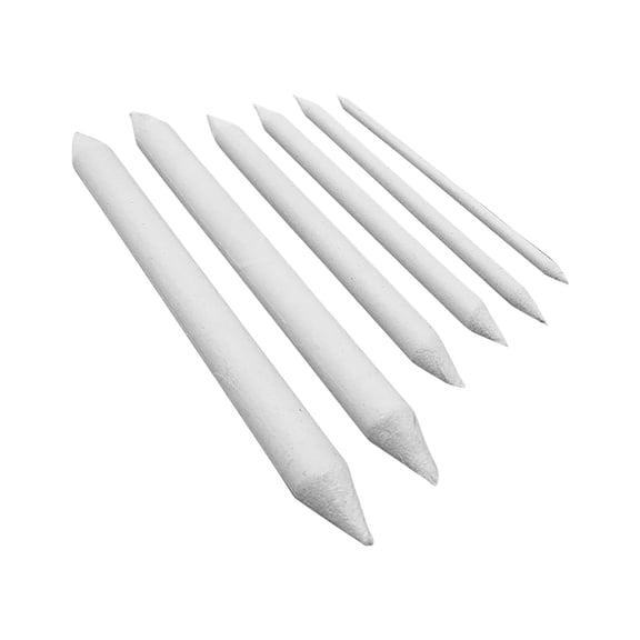 6Pcs Blending Stumps for Drawing, Blending Sticks for Beginner Drawing, Art Blenders, Durable Portable Blending Tools Paper Stumps for Shading Completed, Blending Pencil for Sketching(White,4.3x0.4")