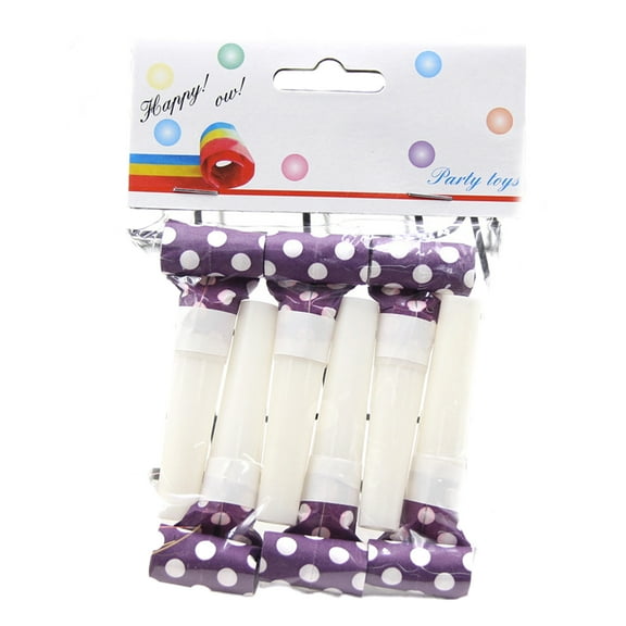 6Pcs Blowouts Whistles Attractive Fine Workmanship Lightweight Colorful Dots Glitter Party Whistles Cheer Props