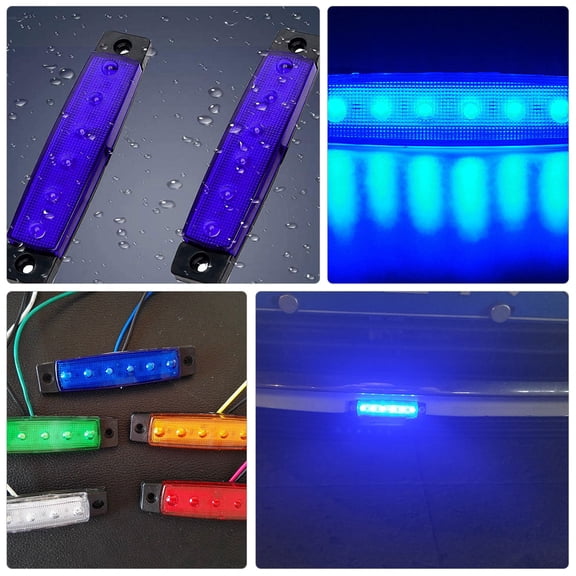 LITINKIMI Blue LED Stern Lights for Boat ABS Waterproof Energy-Saving 6Pcs
